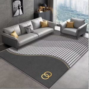 Geometric Special Style Living Room Floor Carpet Polyester Fiber Material