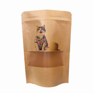 Eco-Friendly Packaging For Coffee Beans Tea Food Snacks Kraft Paper Clear Stand