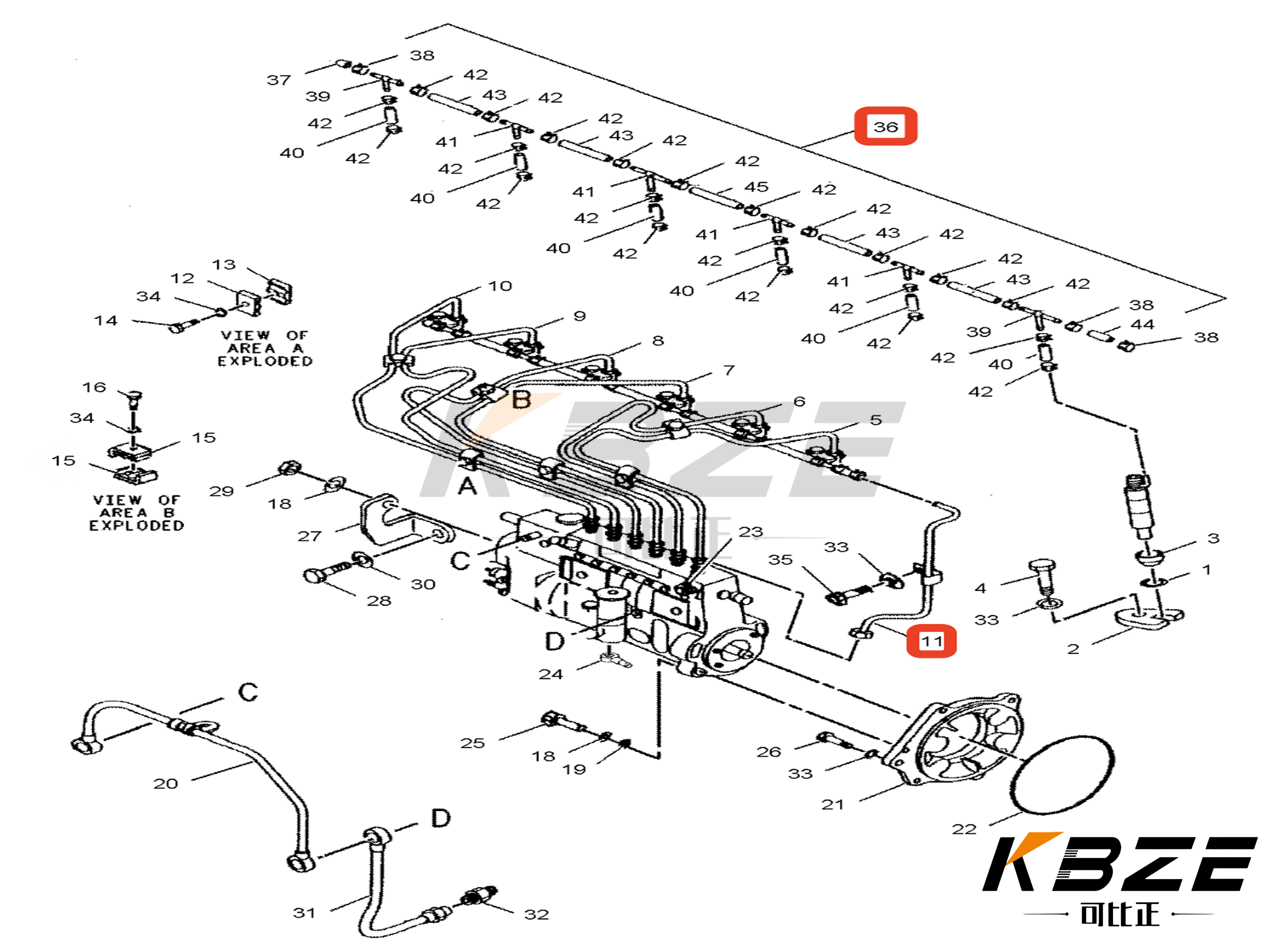 HIGH QUALITY 212-8501 / 212-8496 / 217-5428 CAT S4K ENGINE FUEL INJECTOR OIL RETURN PIPE