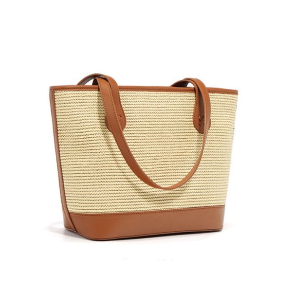 Large Capacity Tote Straw Woven Bag Summer Commuter Single Shoulder