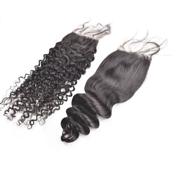 Buy Free Part Three Part Middle Part Malaysian Loose Wave Closure Virgin Human Hair at wholesale prices