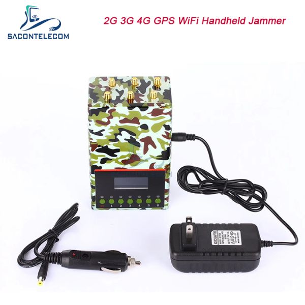 6 Antennas GPS Lojack Mobile Phone Jammer 20m Camouflage
