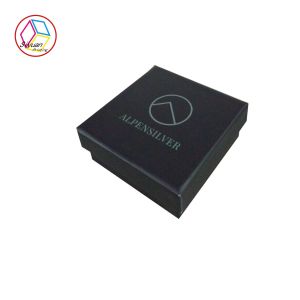 Silver Foil Matte Varnish Black Jewelry Box With EVA Insert