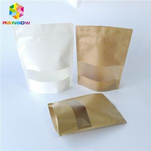 Reusable Lamination Plastic Food Packaging White Brown Paper Customized Printing