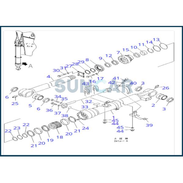 707-99-47851 7079947851 Bucket Cylinder Service Kit For PC220-7 KOMATSU
