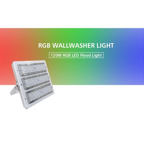 CE ROHS LVD certified IP66 aluminium dodular RGB LED Flood Light 120W 5050 chips