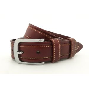 ODM 3.5cm Classic Buckle Mens Brown Leather Dress Belt