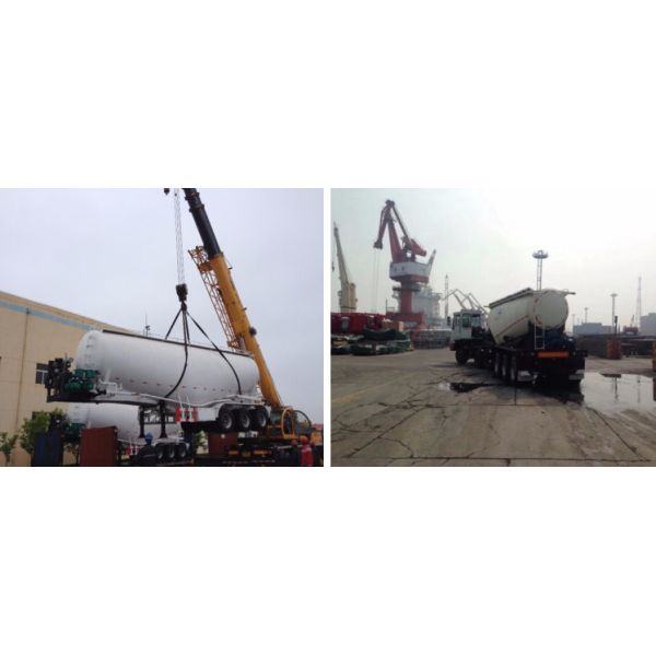 56-60cbm Tri Axle Bulker Cement Tank Trailer High Loading Capacity Customized
