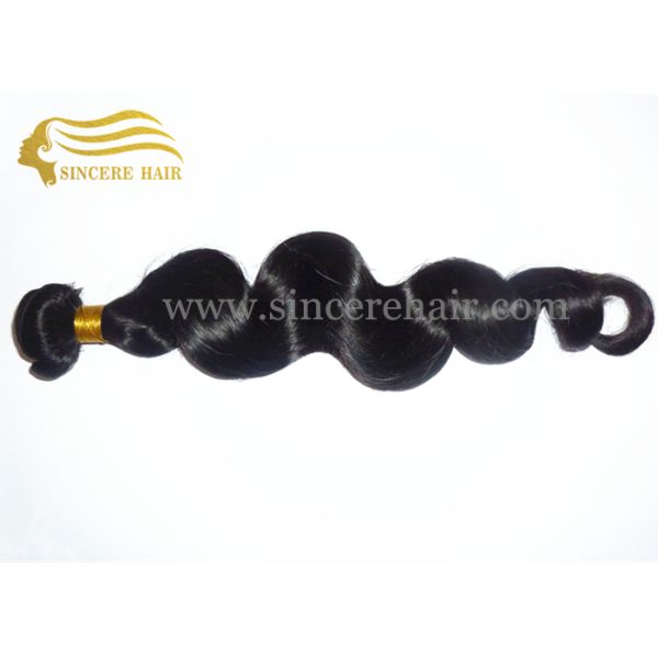 Hot Sell 22 Inch Black Loose Wave Virgin Remy Human Hair Weft Extensions for sale