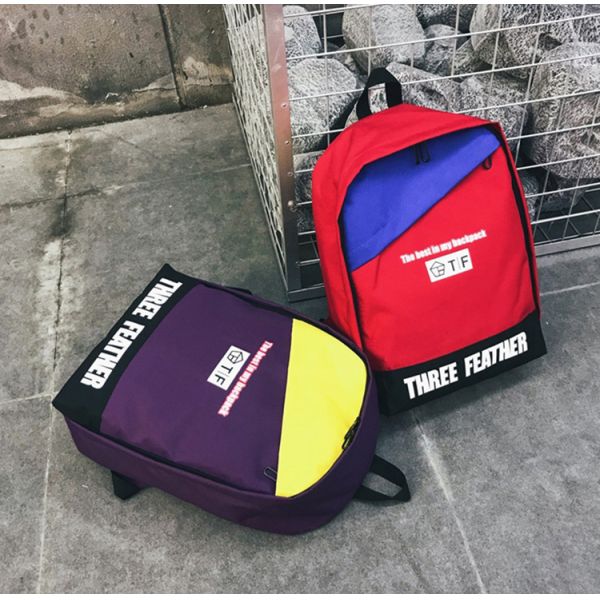 2018 summer fashion new trend outdoor backpack fashion letter printing contrasting casual backpack