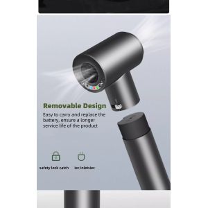 Portable Cordless Hair Dryer 60W Battery Powered with 4 Heat Setting Aluminium