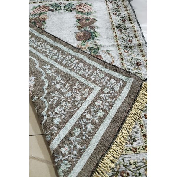 Plush Pile Height Abstract Pattern Cotton Yarn Embroidery Muslim Islam Prayer Mat