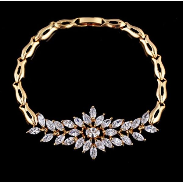 Fashion Ladies Bracelet Bangle Party Adjustable Bangle Jewelry Color Big Flower Shape Cuibc Zircon Bracelet For Gift