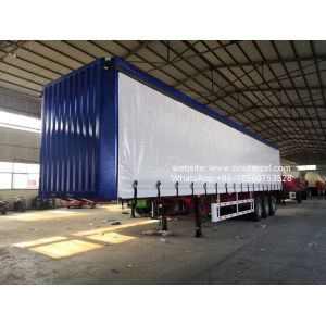Loading Unloading Personalized Box Semi Trailer With Pullable Fabric Sides