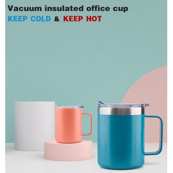 Wholesale 13 OZ Private Label Stainless Steel Insulated Double Wall Coffee Tumbler Cups Mugs With Lid