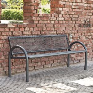 L1400W600H800mm Metal Lawn Benches With Mesh Backrest