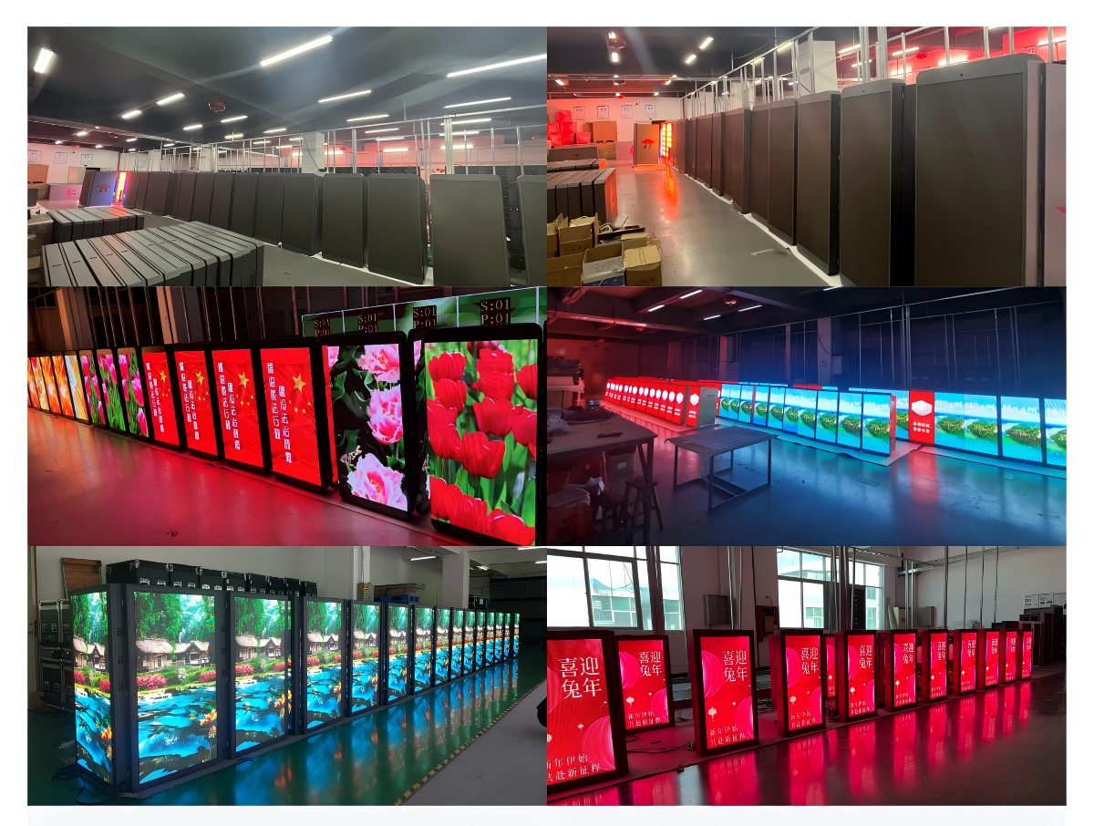 P4 Outdoor Street Light Pole LED Display Standing Street LED Screen