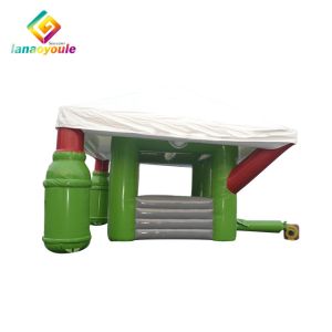 Igloo Shape Inflatable Kiosk White Green Color 0.9mm Pvc Tarpaulin Material