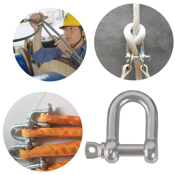 304 Stainless Steel D Ring Shackle Lock D Links Clip Hook for Heavy Duty Construction