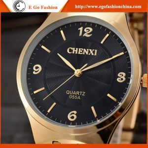 055A Full Gold Watch for Man Unisex Watches Stainless Steel Quartz Watch Analog