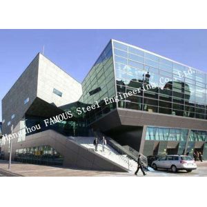 Double Glazed Unitized Glass Facade 2.5mm Curtain Wall System Aluminum Frame
