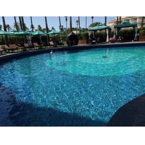 303x303mm Ceramic Pool Mosaic Tiles Blue White Glossy Matt