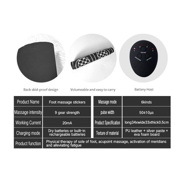 Hot Convenient pulse ems foot Electric TENS Unit Reflexology Foot Massage Mat wireless neck massager