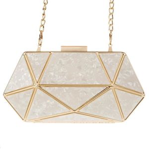 20x10x7cm White Acrylic Alloy Purse Frame For Making Handbag