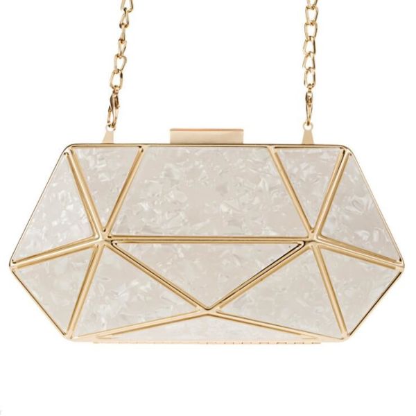 Buy 20x10x7cm White Acrylic Alloy Purse Frame For Making Handbag at wholesale prices