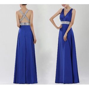 Quality Blue Backless Evening Dresses for sale