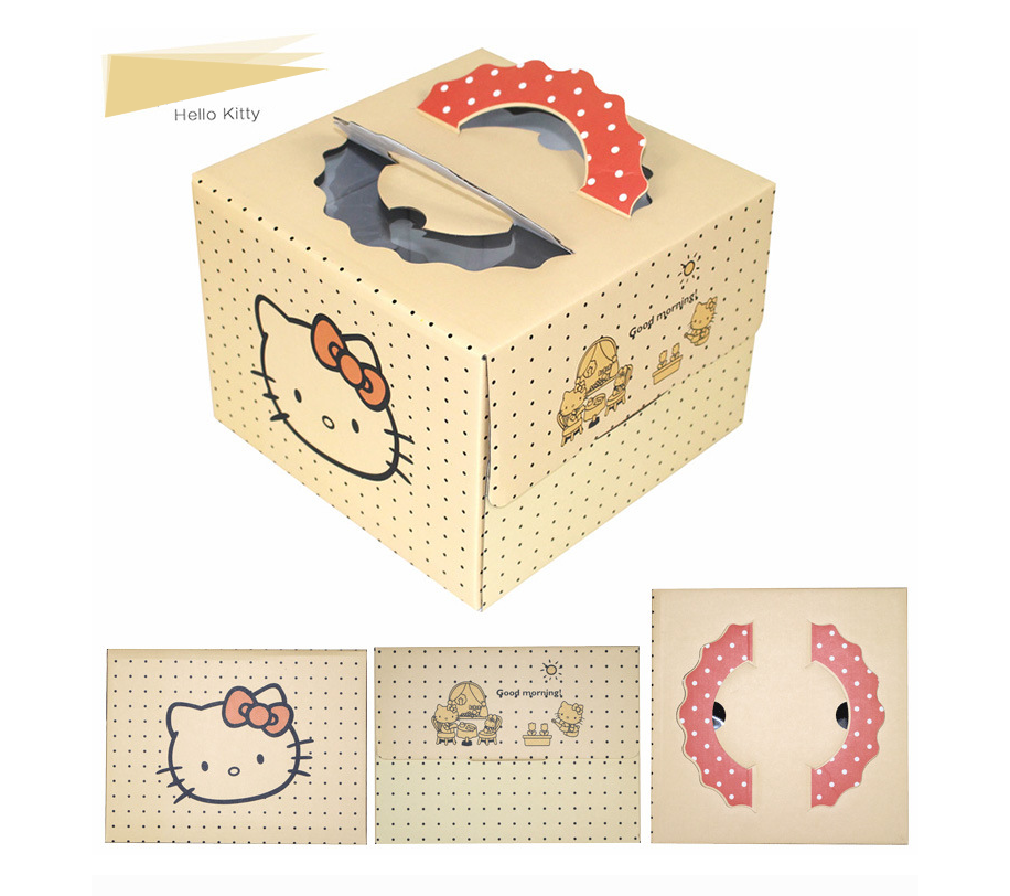 Recycled Paper Birthday Cake Box , Cake Packaging Box 25X25X0.4 Cm
