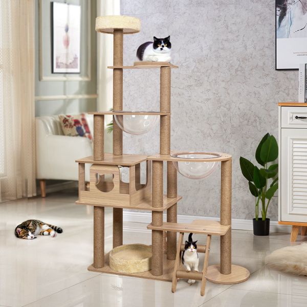 Cat Active Play Toy Multi-Level Tall House Cat Activity Tree with Sisal