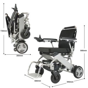 Quality 6km/H Disabled Electric Wheelchair Aluminum Frame 100kg Load for sale
