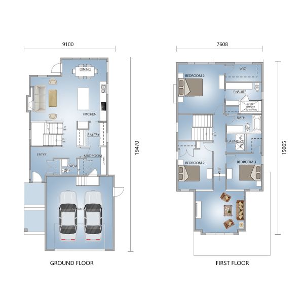 Cold Formed Steel Structural Light Steel Frame Prefabricated Luxury Singel Family Homes
