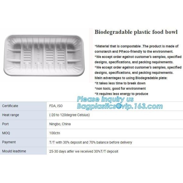 Buy blister packaging tray, rectangular plastic food tray, CornStarch PLA cement tray at wholesale prices