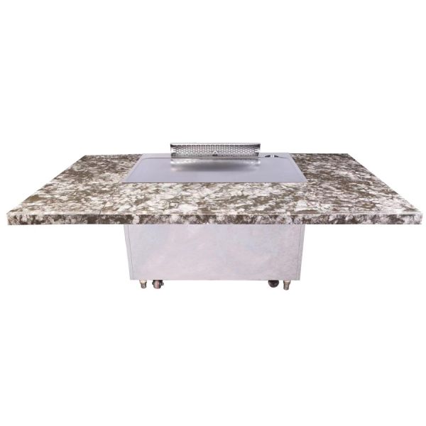 Stainless Steel 304 Teppanyaki Grill Table with 500*380mm Heating Area and Customized Color for Commercial Restaurants
