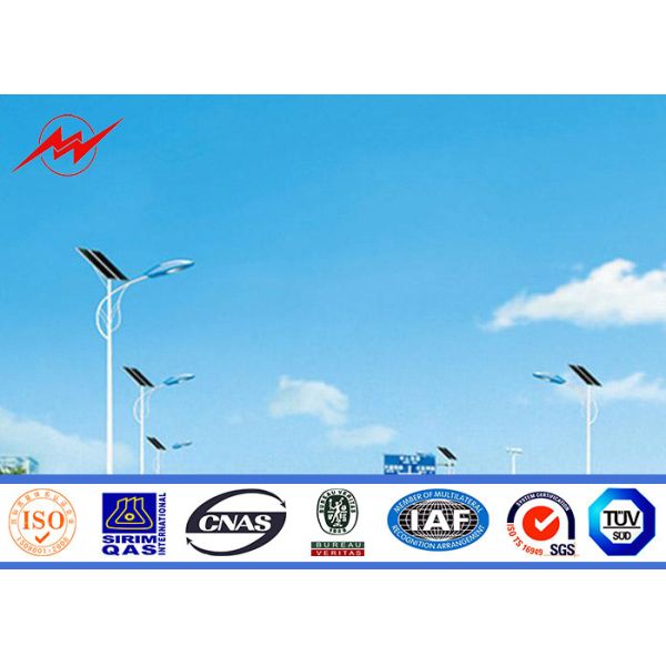 Buy 6m 8m 10m 12m Solar Street Light Pole Steel Hot Dip Galvanized at wholesale prices