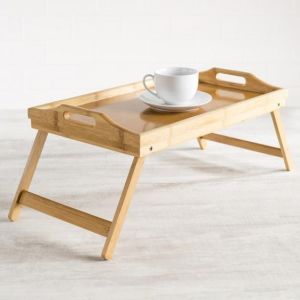 bamboo wooden serving tray with legs