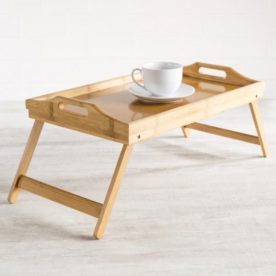 Buy bamboo wooden serving tray with legs at wholesale prices