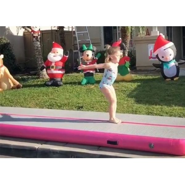 Buy Girl Party Gift Pink Inflatable Air Track Gym Mat For Gymnastics Or Dance Avoid Injury at wholesale prices