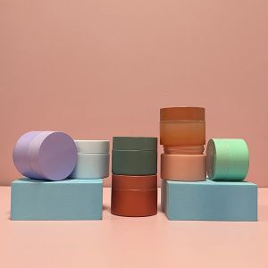 Frosted Colourful 50g 100g Cosmetic Glass Jars Facial Cream Jar