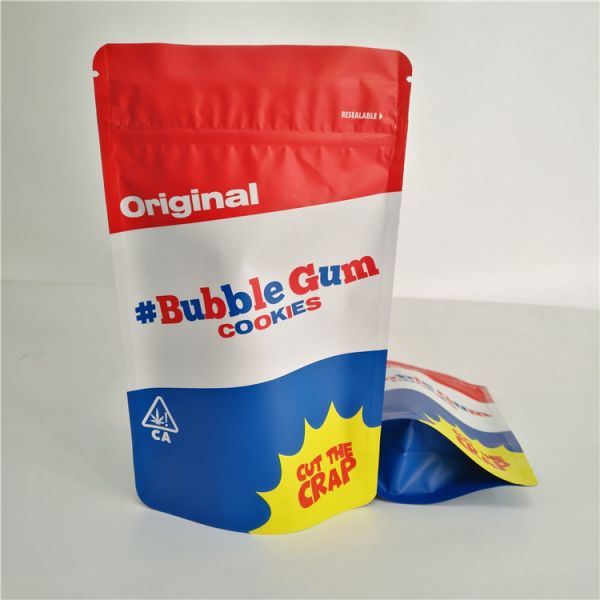 Custom Printed Recyclable Mylar Smell Proof Weed Gummy Bear Edible Resealable Packaging Bag