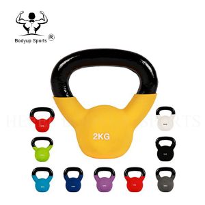 PVC Coated Fitness Equipment Kettlebells Neoprene Material Beautiful Appearance