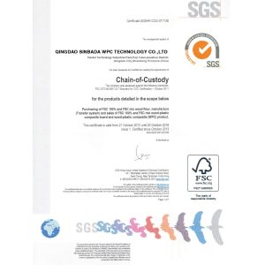 Qingdao Sinbada WPC Technology Co., Ltd Certifications