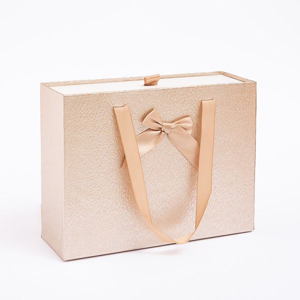 Custom Colorful Recyclable Shopping Drawer Paper Gift Box With Handle For