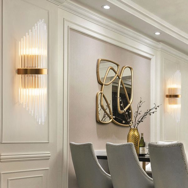 Buy Bedside Livingroom Decoration LED Sconce Lamp Bathroom Home Light Crystal Golden Wall Light(WH-OR-152) at wholesale prices