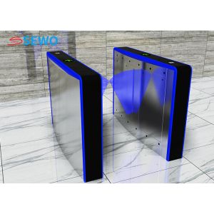 Quality Face Recognition Flap Barrier Gates , Fingerprint Turnstile RFID Card Reader for sale