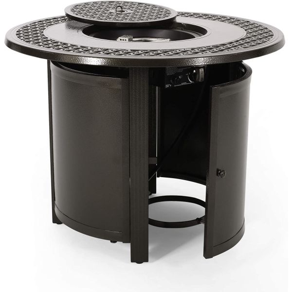 Outdoor Round Propane Gas Fire Pit Aluminum Brazier