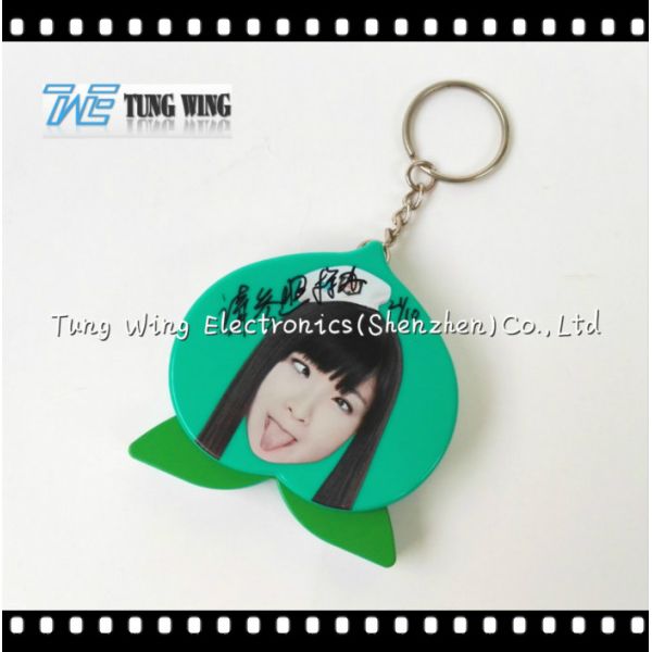 Small Green Kids Music Box Keychain Beautiful Easy Operating