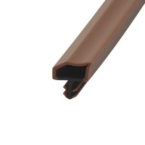 TPE Co-Extruded Wooden Door Rubber Seal Strips Weatherstrips Teak Wood Color